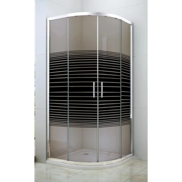 Tuš kabina 6012 R90 sa braon i crnim prugama