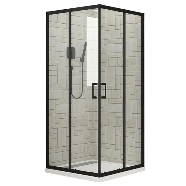 Četvrtasta tuš kabina Hydrofit BLACK sa crnim ramom