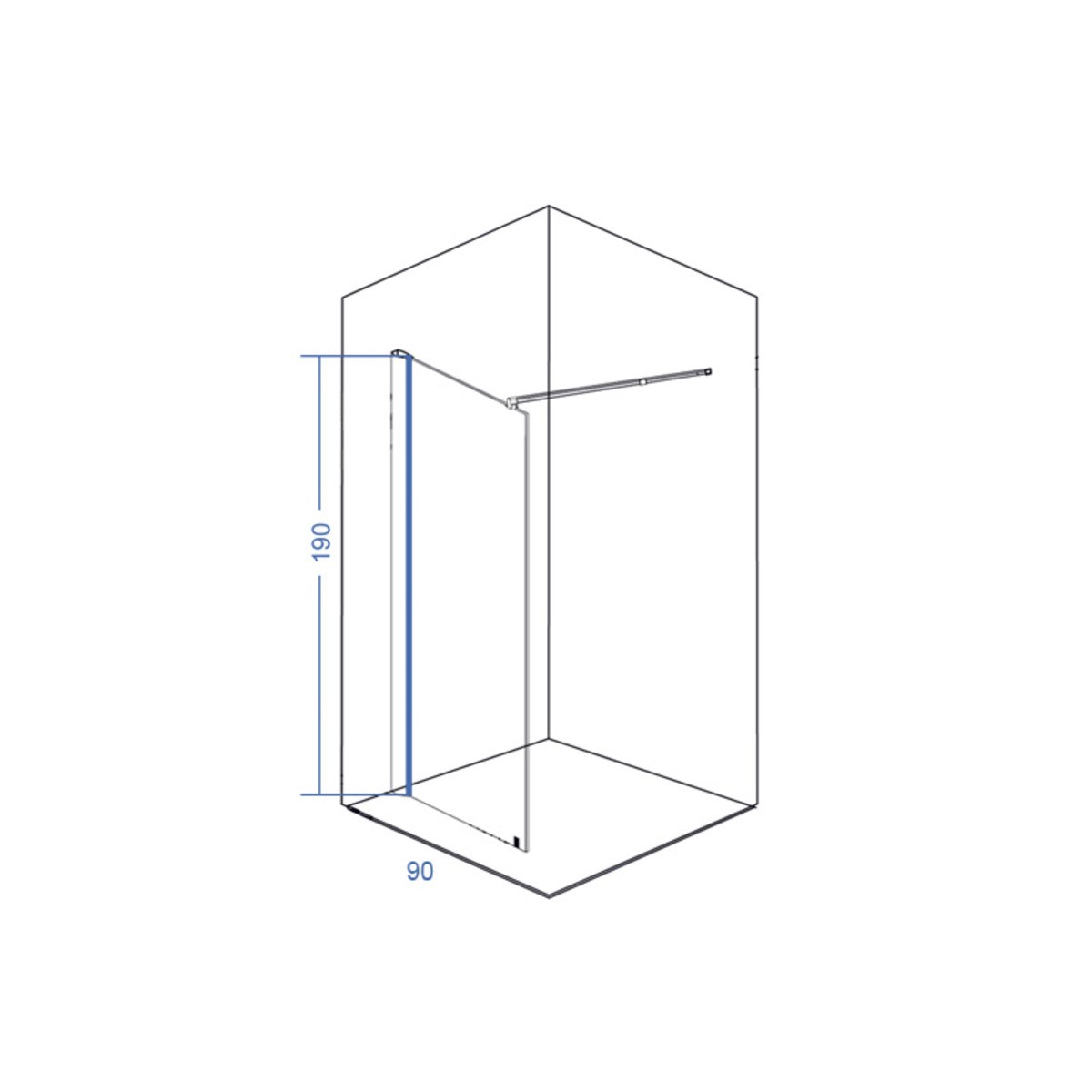 Tuš paravan 90x190cm Linni Ideal - Image 3