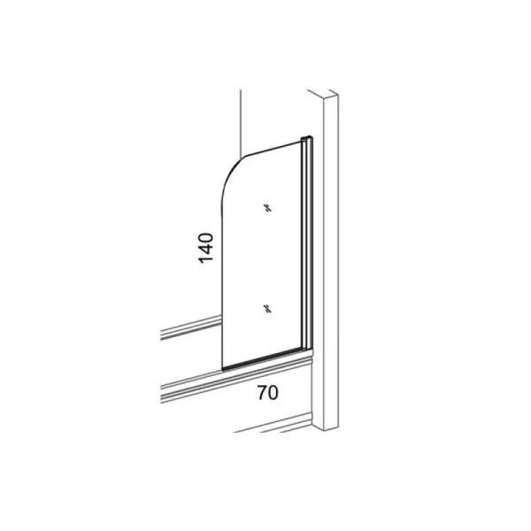 Stakleni paravan za kadu 70×140 Linni Classic
